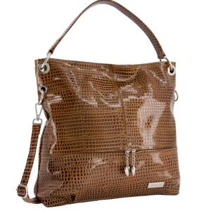 VENEZIA   Made in Italy Crocodile Embellished Tote NWT